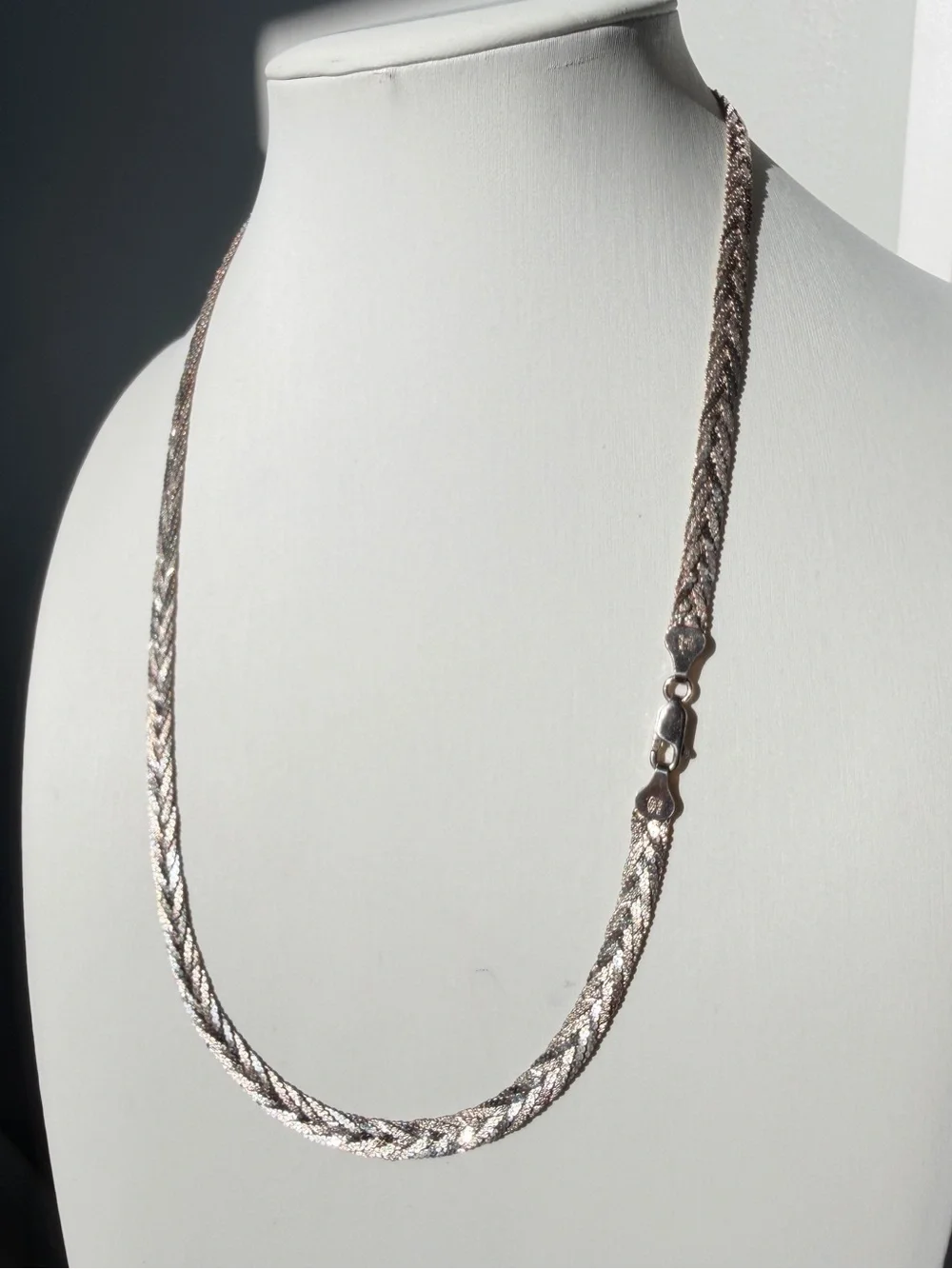 ~19.5” Milor Italy Sterling Silver braided 6mm thick necklace!